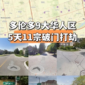 ?? 万锦、列治文山9大华人区5天11宗破门打