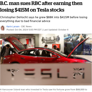炸裂！加拿大男子8w买特斯拉股票暴赚$4亿，但很快血本无归！现怒告RBC ...