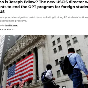 重磅！新美国移民局长上任，称要废除OPT、严查H1B、婚绿等，与ICE紧密合作！ ...